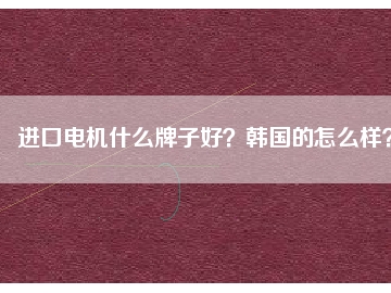 進(jìn)口電機(jī)什么牌子好？韓國的怎么樣？