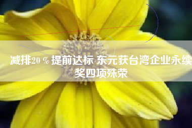 減排20％提前達(dá)標(biāo) 東元獲臺灣企業(yè)永續(xù)獎四項(xiàng)殊榮