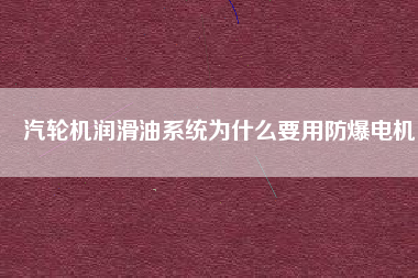 汽輪機(jī)潤滑油系統(tǒng)為什么要用防爆電機(jī)